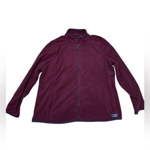LL Bean Women’s 2X Plus Full Zip Fleece Jacket Burgundy Plum Lightweight